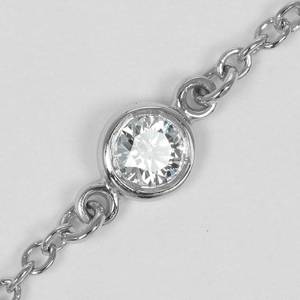 TIFFANY Authentic Silver Diamond Charm Bracelet - Picture 8 of 10